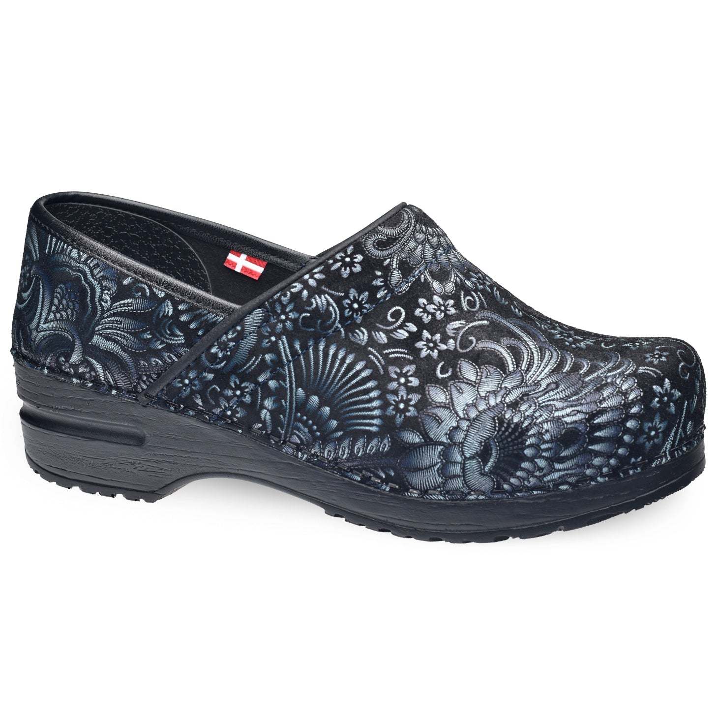 Boteh Women's Clog in Blue Paisley Sanita