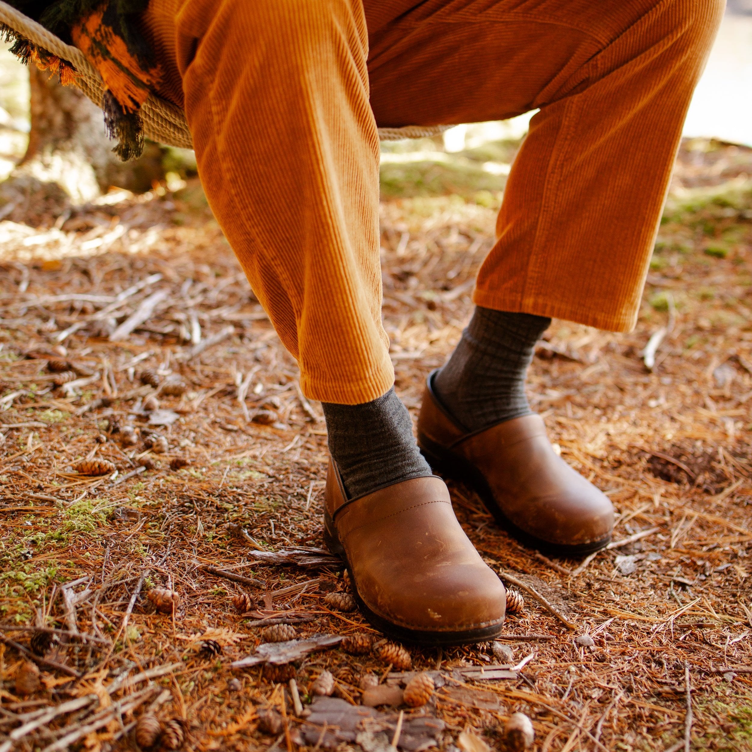 Pro. Oiled Leather Men's Clog in Antique Brown - Sanita