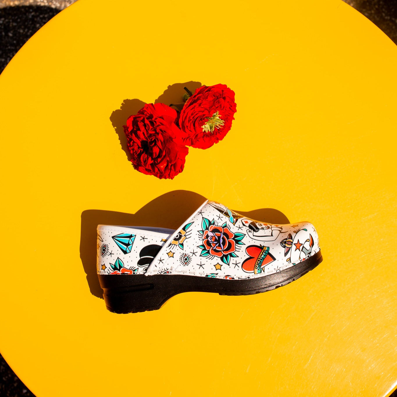 Rockabilly Women's Clog in White Sanita