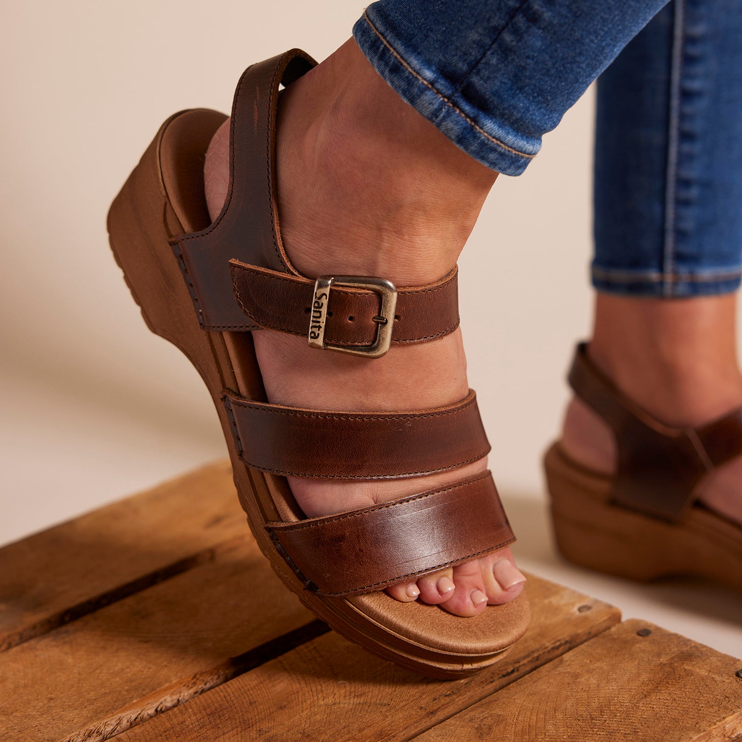 Sanita Non Wood Seia Leather Sandal for Women Sanita Non Wood Seia Leather Sandal for Women