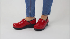 Sanita Pro. Patent Women&#39;s in Red Closed Back Clog