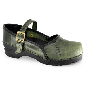 Sanita Everly Women's Mary Jane Clog in Moss Closed Back Clog