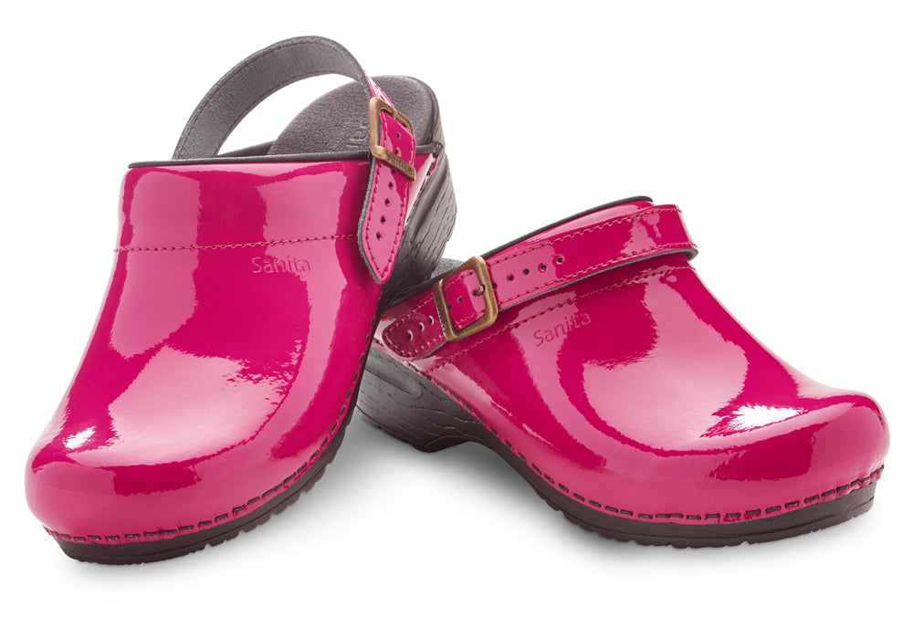 Estelle Women's in Fuchsia Clog with an adjustable and movable strap