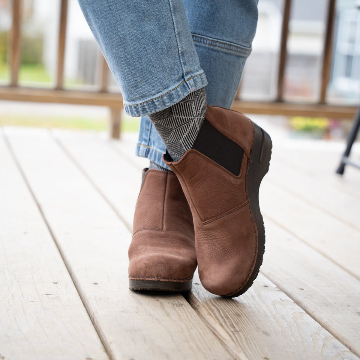 Sanita Hudson Women's Leather Chelsea Boot in Antique Brown Boot