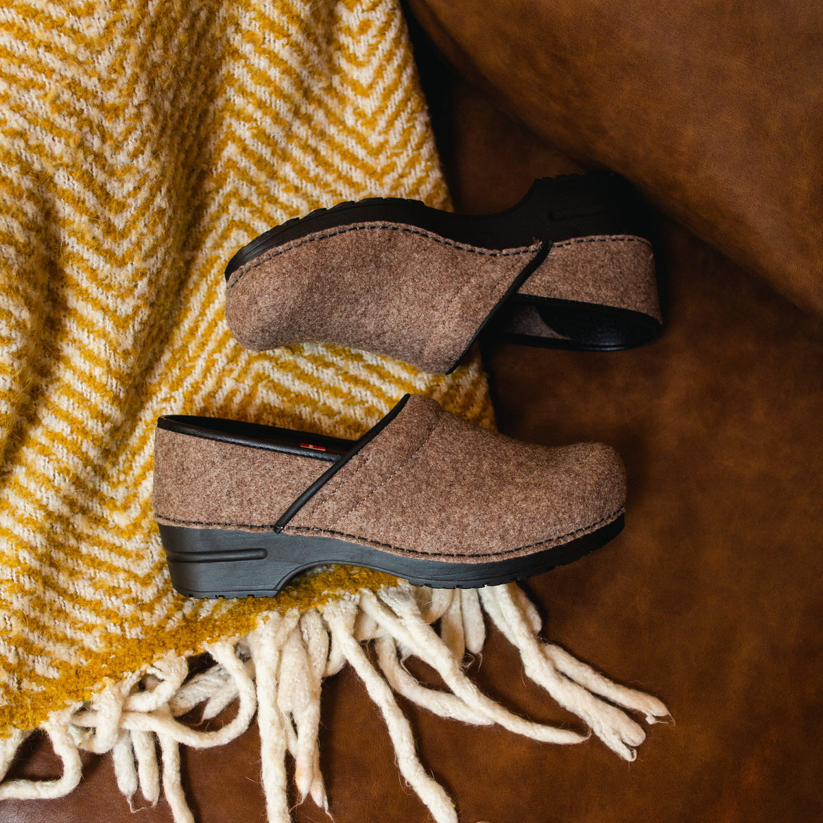 Sanita Ava Women&#39;s Vegan Clog in Stone Closed Back Clog