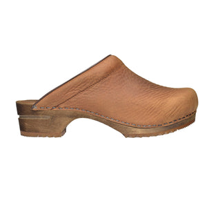 Sanita Chrissy Women&#39;s Wood Clog in Chestnut Open Back Clog