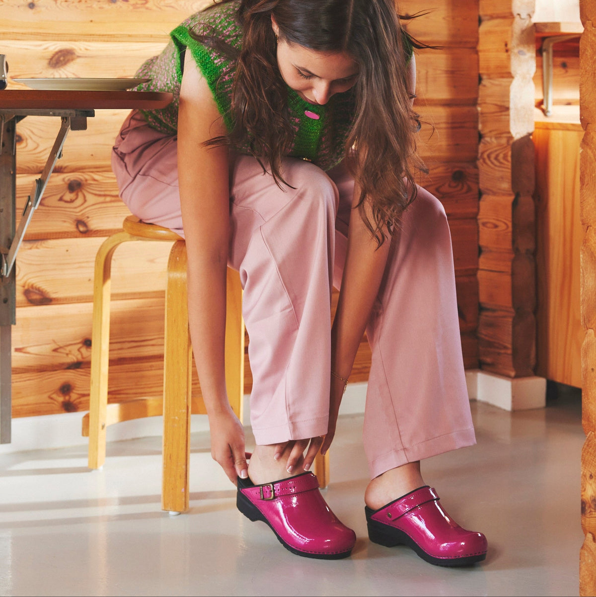 Sanita Estelle Women&#39;s Clog in Fuchsia Open Back Clog