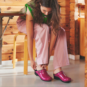 Sanita Estelle Women&#39;s in Fuchsia Open Back Clog