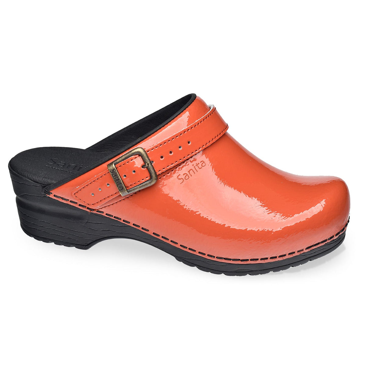 Sanita Estelle Women&#39;s Clog in Orange Open Back Clog