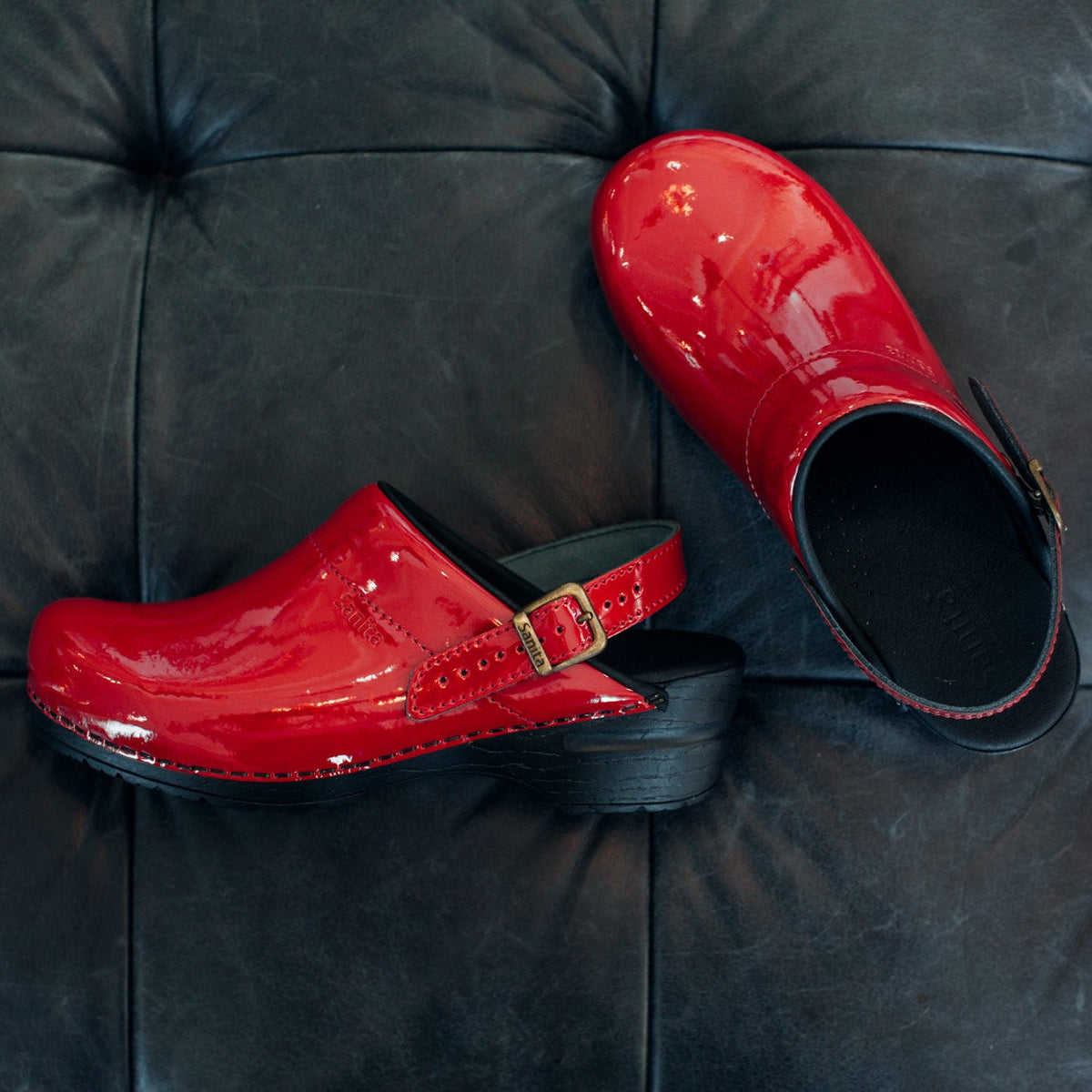 Sanita Estelle Women&#39;s Clog in Red Open Back Clog