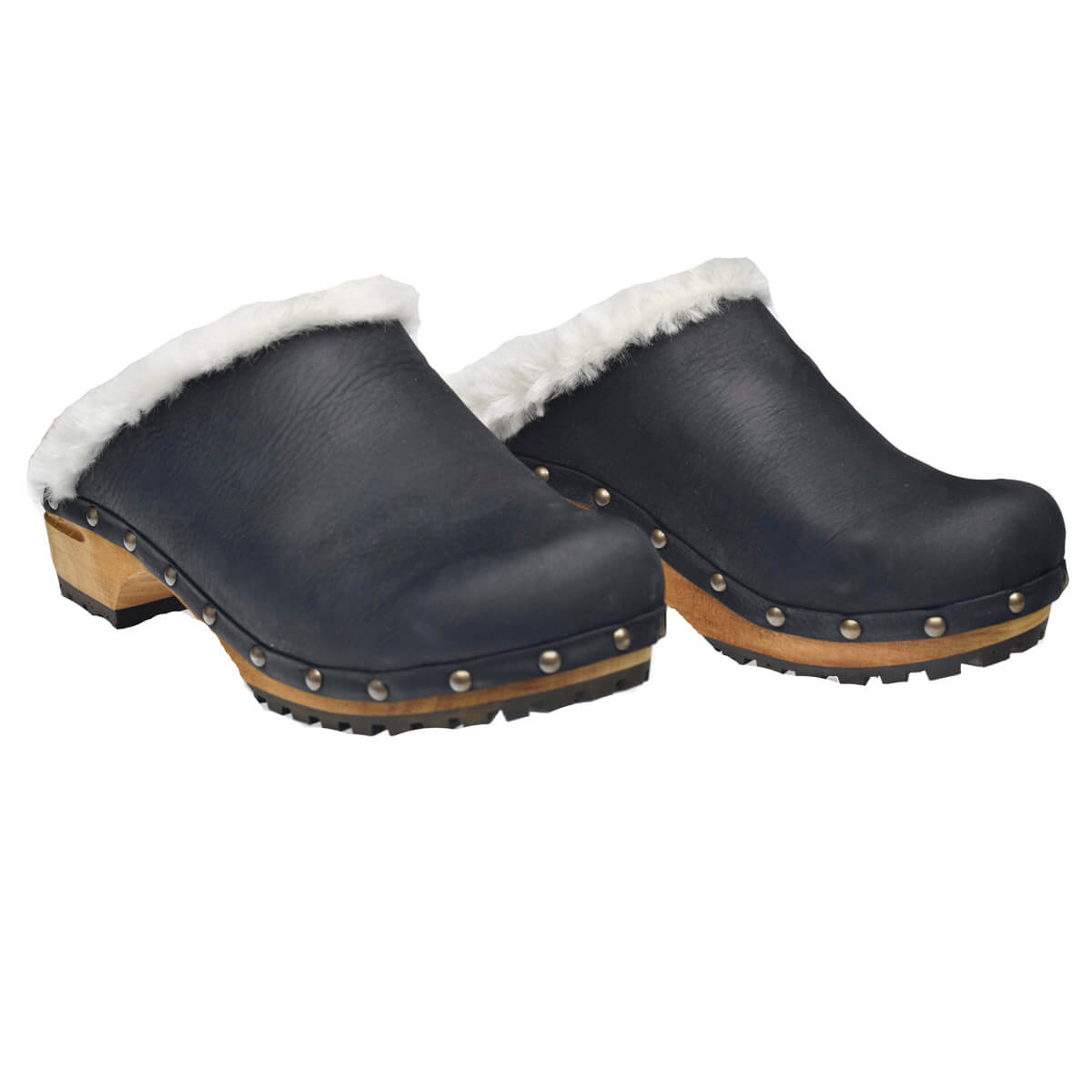 Sanita Hese Women&#39;s Wood Clog in Black Open Back Clog