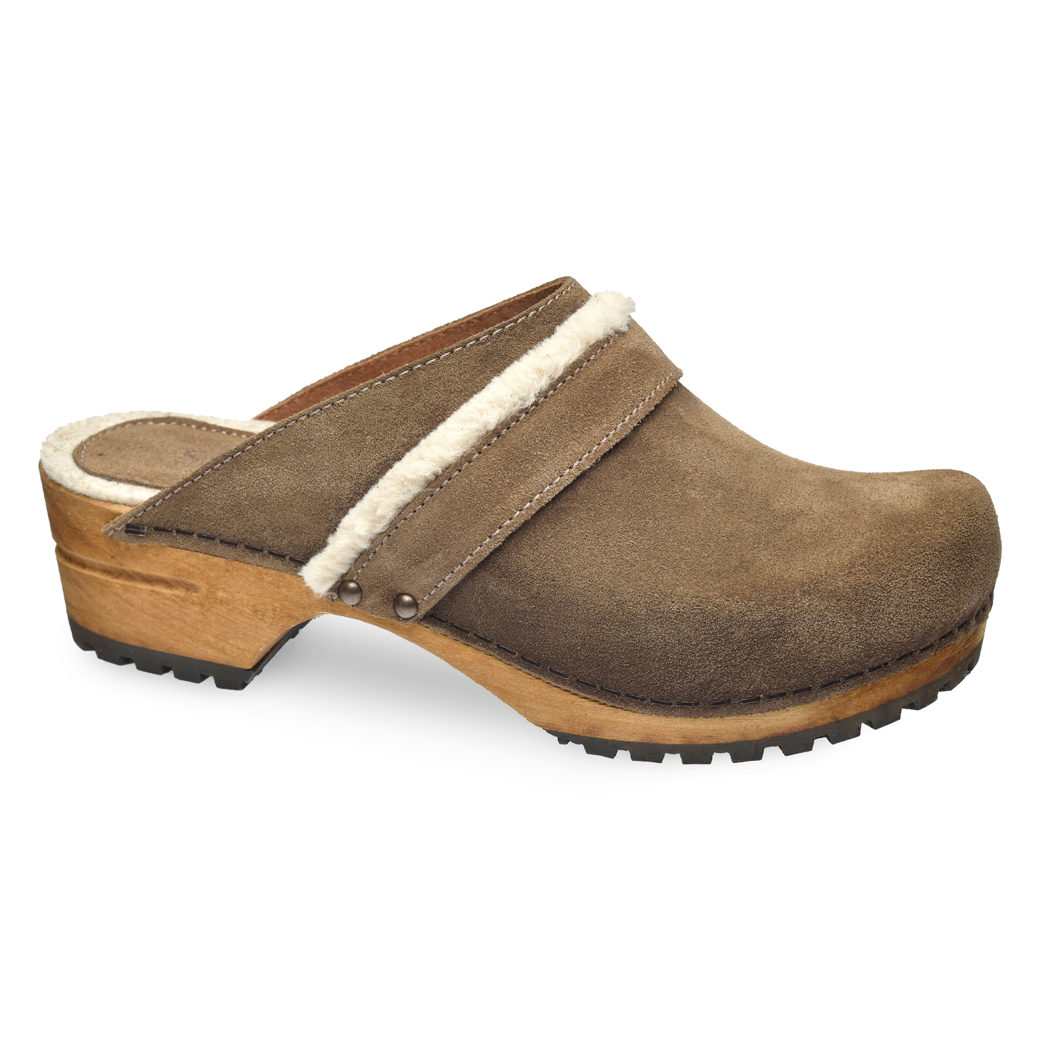 Sanita Hirse Women's Wood Clog in Light Brown Open Back Clog
