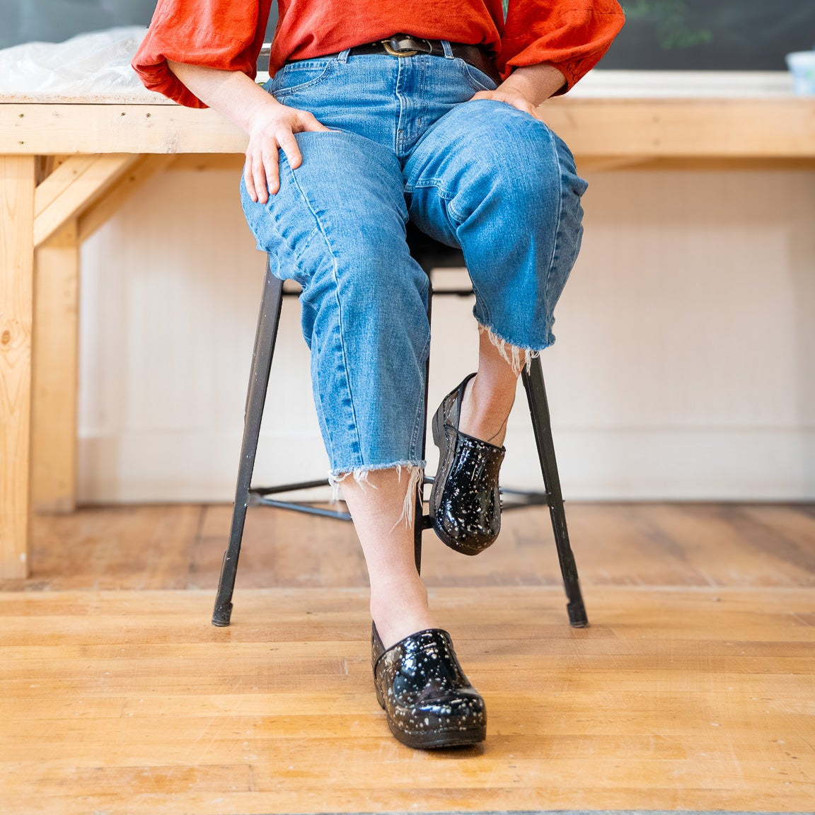 Sanita Misfit Women&#39;s Slip Resistant Clog in Silver Closed Back Clog