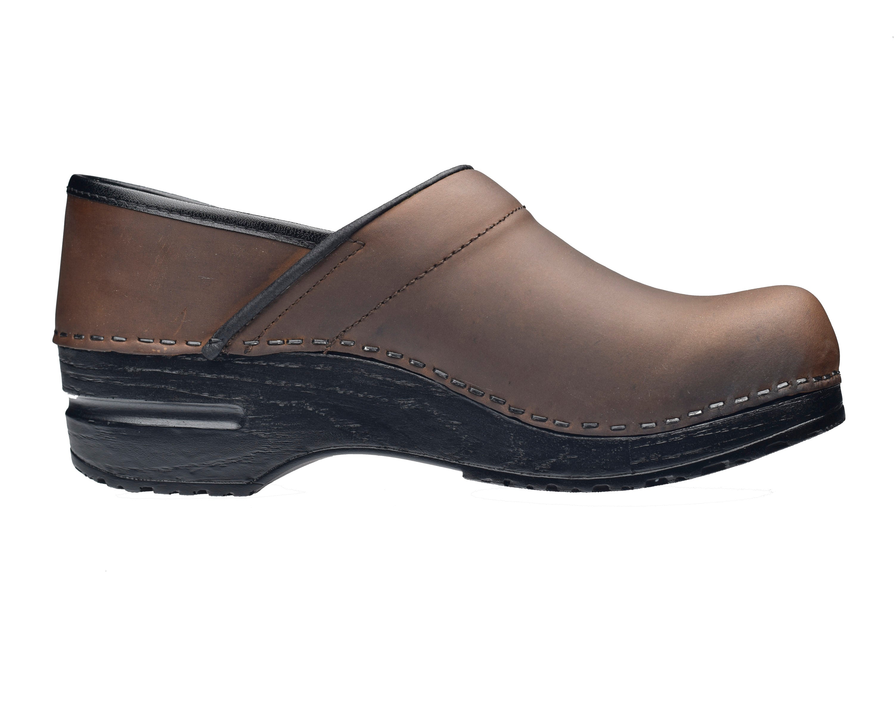 mens dress clogs leather Pro. Oiled Leather Men's Clog in Antique Brown 40 / Antique Brown / Medium