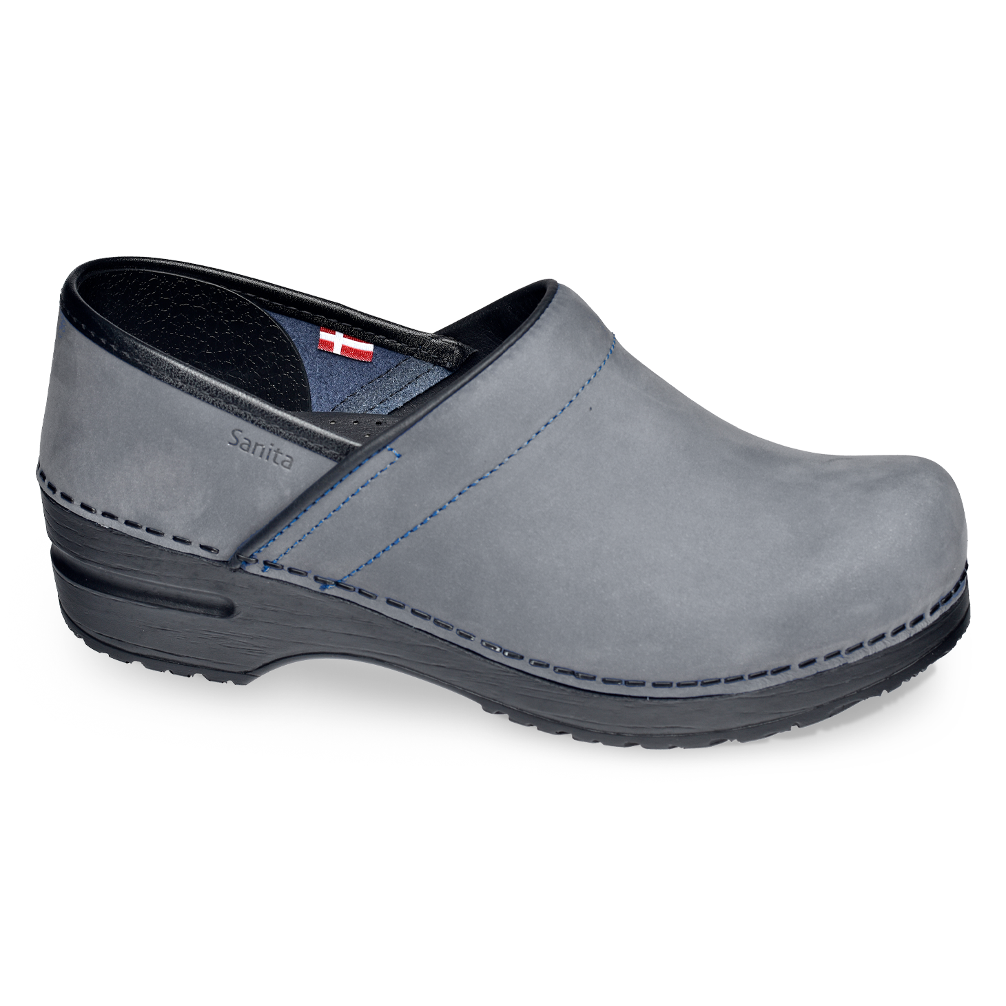 Pro. Oiled Leather Women's Clog in Blueberry - Sanita