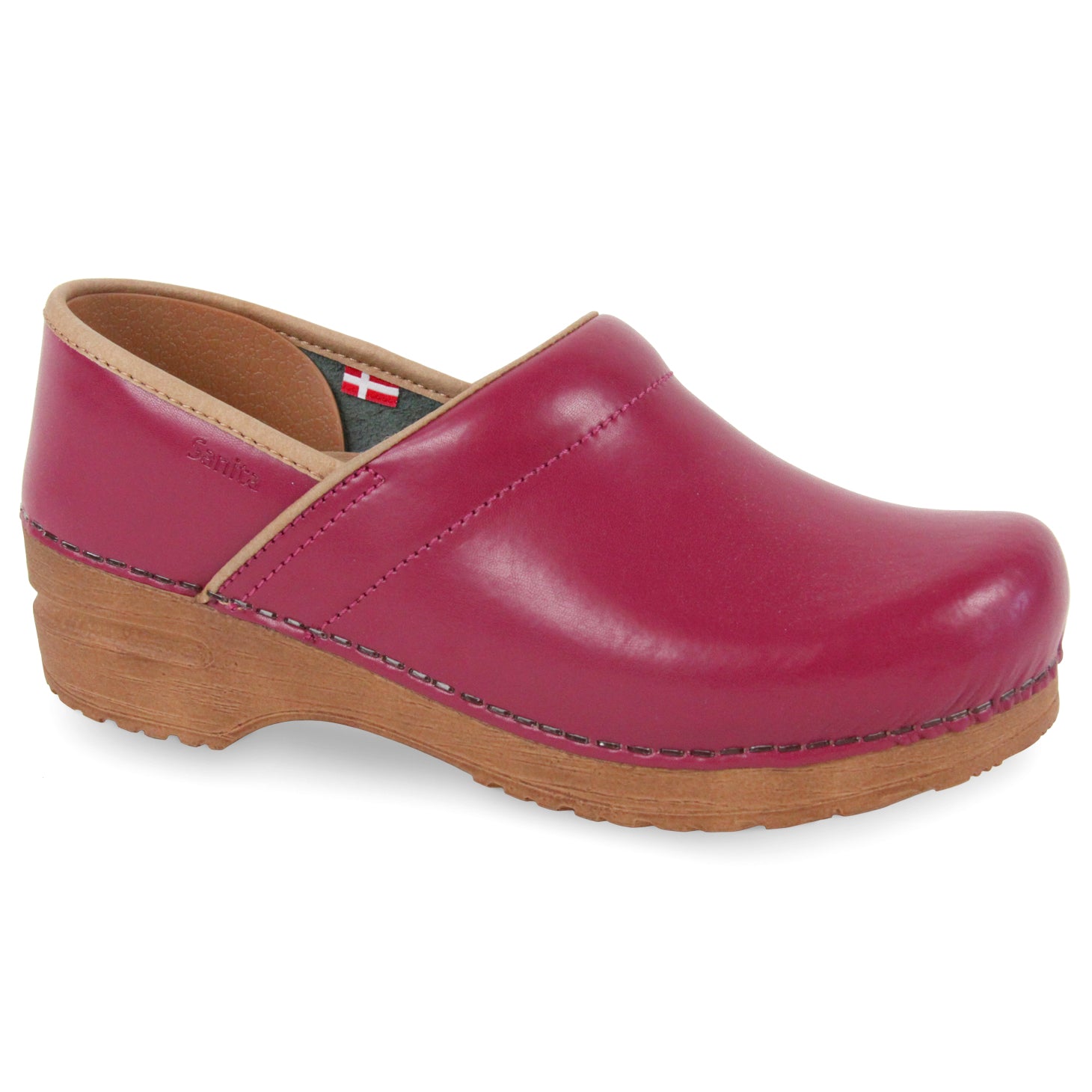 Sanita Pro. PU Women's in Raspberry Closed Back Clog