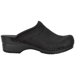 Sanita Sonja Textured Oil Women&#39;s in Black Open Back Clog