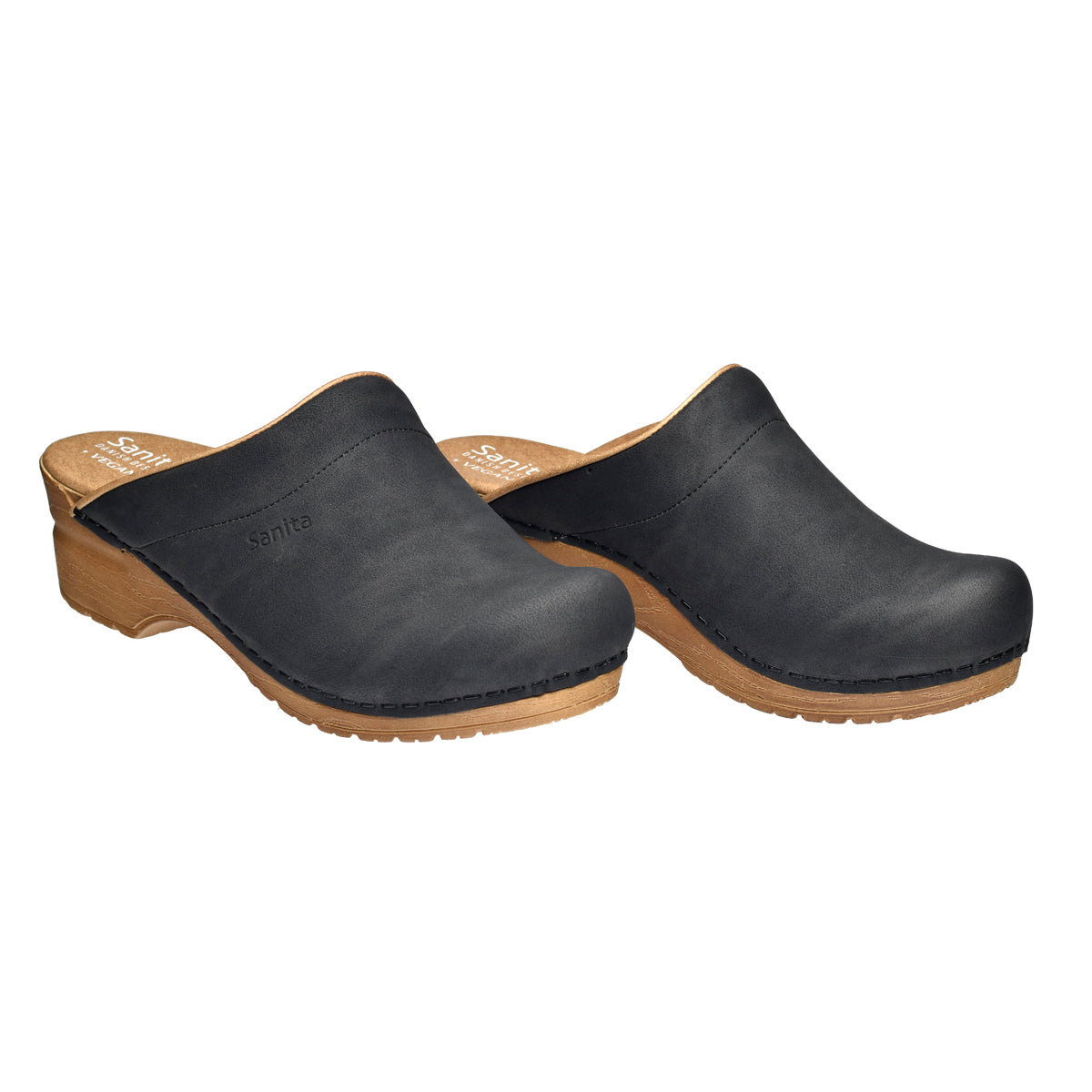 Sanita Vegan Ellis Women&#39;s Clog in Black Open Back Clog