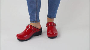 Sanita Estelle Women&#39;s in Red Open Back Clog