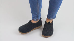 Sanita Lodge Shoe Unisex in Charcoal Slipper