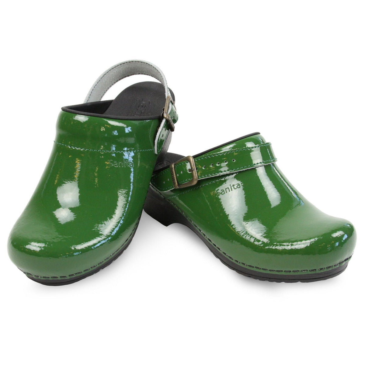 Sanita Estelle Women&#39;s in Green Open Back Clog