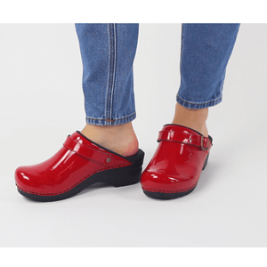 Sanita Estelle Women&#39;s in Red Open Back Clog