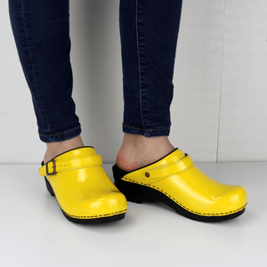 Sanita Estelle Women&#39;s in Yellow Open Back Clog