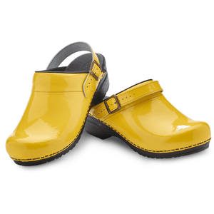 Sanita Estelle Women&#39;s in Yellow Open Back Clog