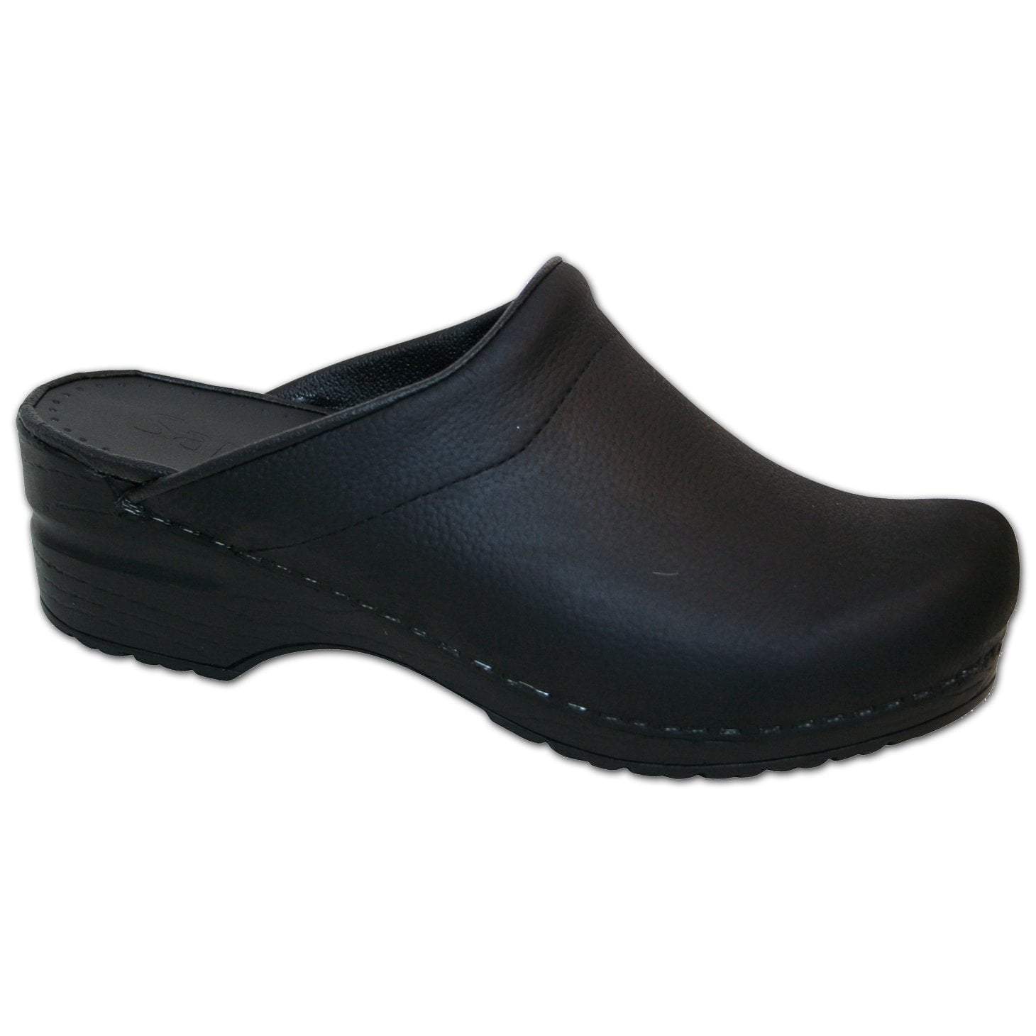 Sanita Karl Textured Oil Men's in Black Open Back Clog