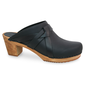 Sanita Manuella Women&#39;s in Black Open Back Clog