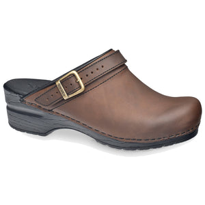 Sanita Morse Women&#39;s Clog in Antique Brown Open Back Clog