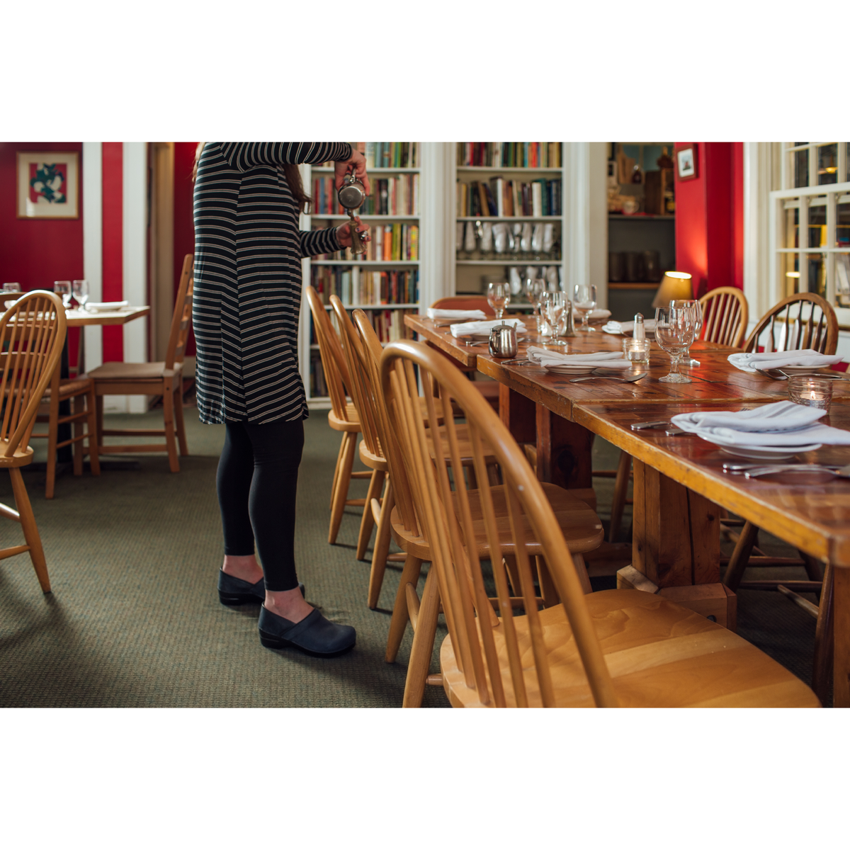 Sanita Pro. Oiled Leather Women's in Ink Closed Back Clog