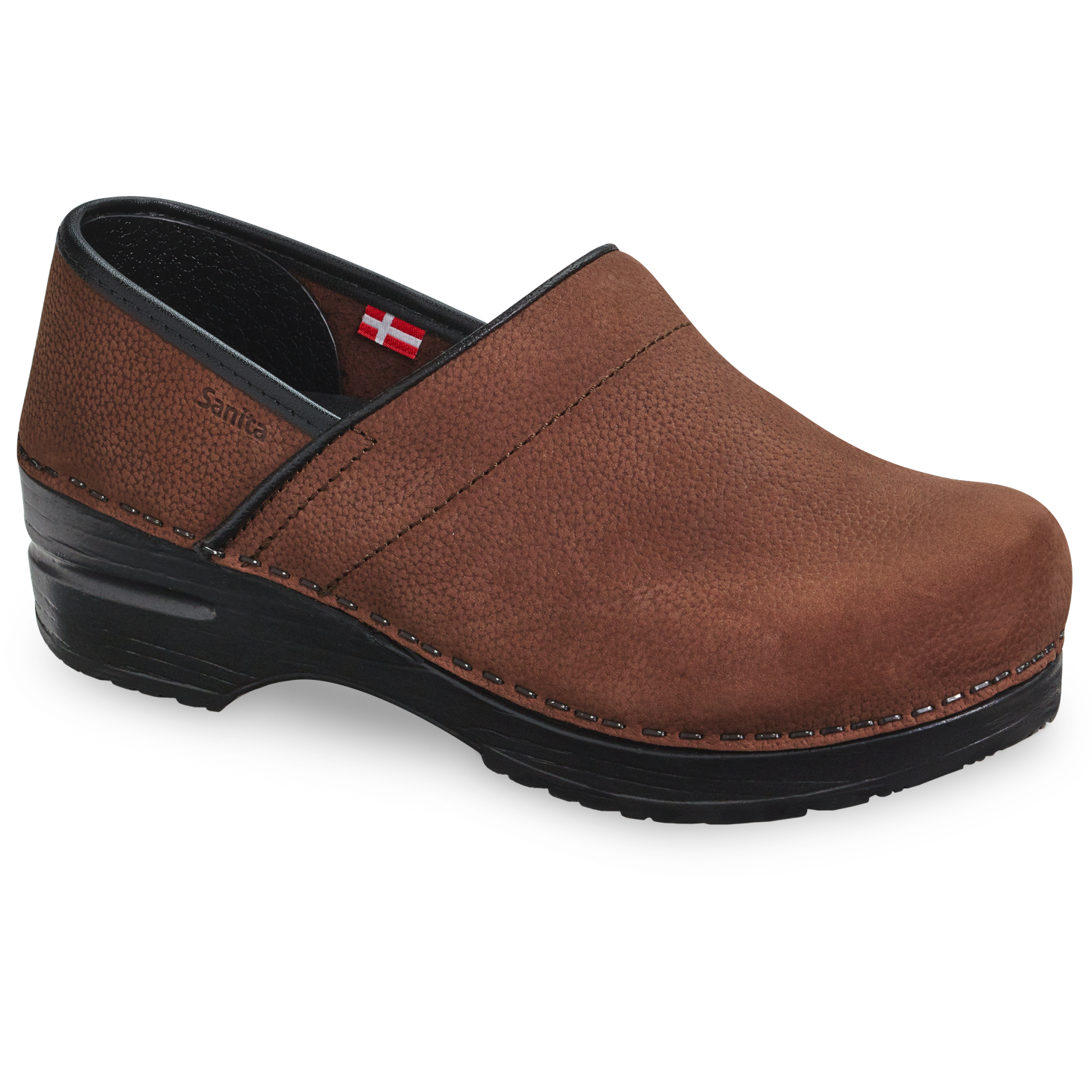 Sanita Pro. Textured Oil Women's in Antique Brown Closed Back Clog