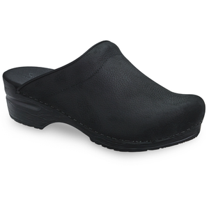 Sanita Sonja Textured Oil Women&#39;s in Black Open Back Clog